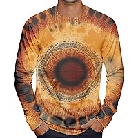 Men's Long Sleeve Crewneck Colorful T-Shirt Casual Fashion Lightweight Tee Tops Slim Fit Workout Muscle Shirts