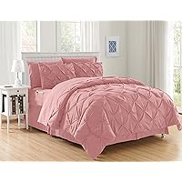 Elegant Comfort Luxury Best, Softest, Coziest 8-Piece Bed-in-a-Bag Comforter Set on Amazon Silky Soft Complete Set Includes Bed Sheet Set with Double Sided Storage Pockets, King/Cal King, Dusty Rose