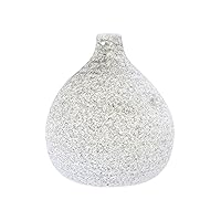 Creative Co-Op Small Textured Terracotta Narrow Top & Distressed Finish Vase, Cream