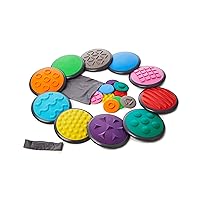 GONGE Tactile Sensory Discs - Set of 20 Textured Stepping Discs, Sensory Exploration, Cognitive Development - Includes Blindfold - Ages 1+, Vibrant