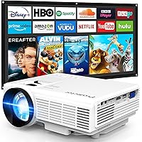 Mini Projector Portable Projector Full HD 1080P Supported, Home Theater Projector Compatible with TV Stick, Phone, Games, HDMI, AV