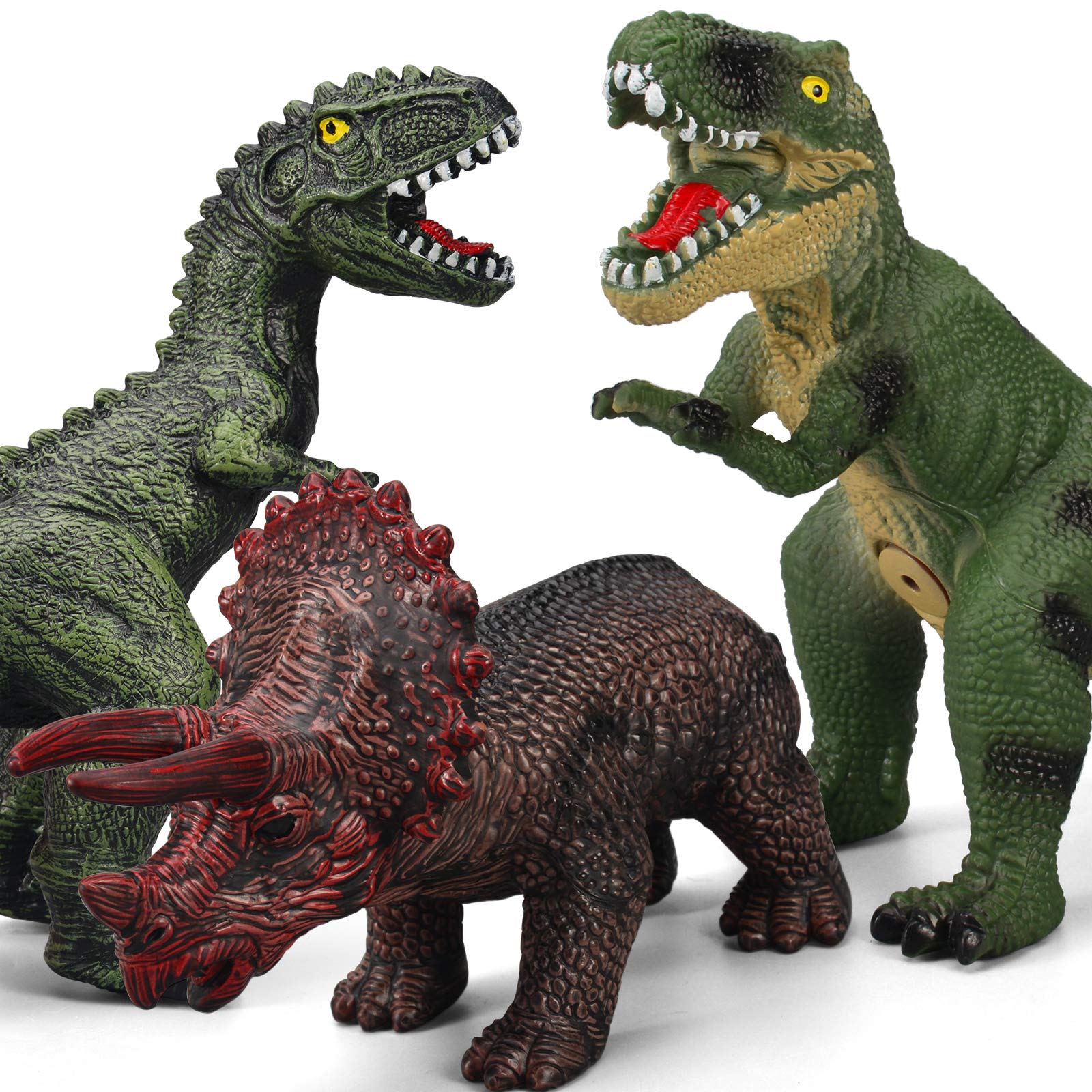 Gzsbaby 6 Piece Jumbo Dinosaur Toys for Kids and Toddlers, 13-17 Inches Blue Velociraptor T-Rex, Large Soft Dinosaur Toys Set for Dinosaur Lovers - Perfect Dinosaur Party Favors, Birthday Gifts