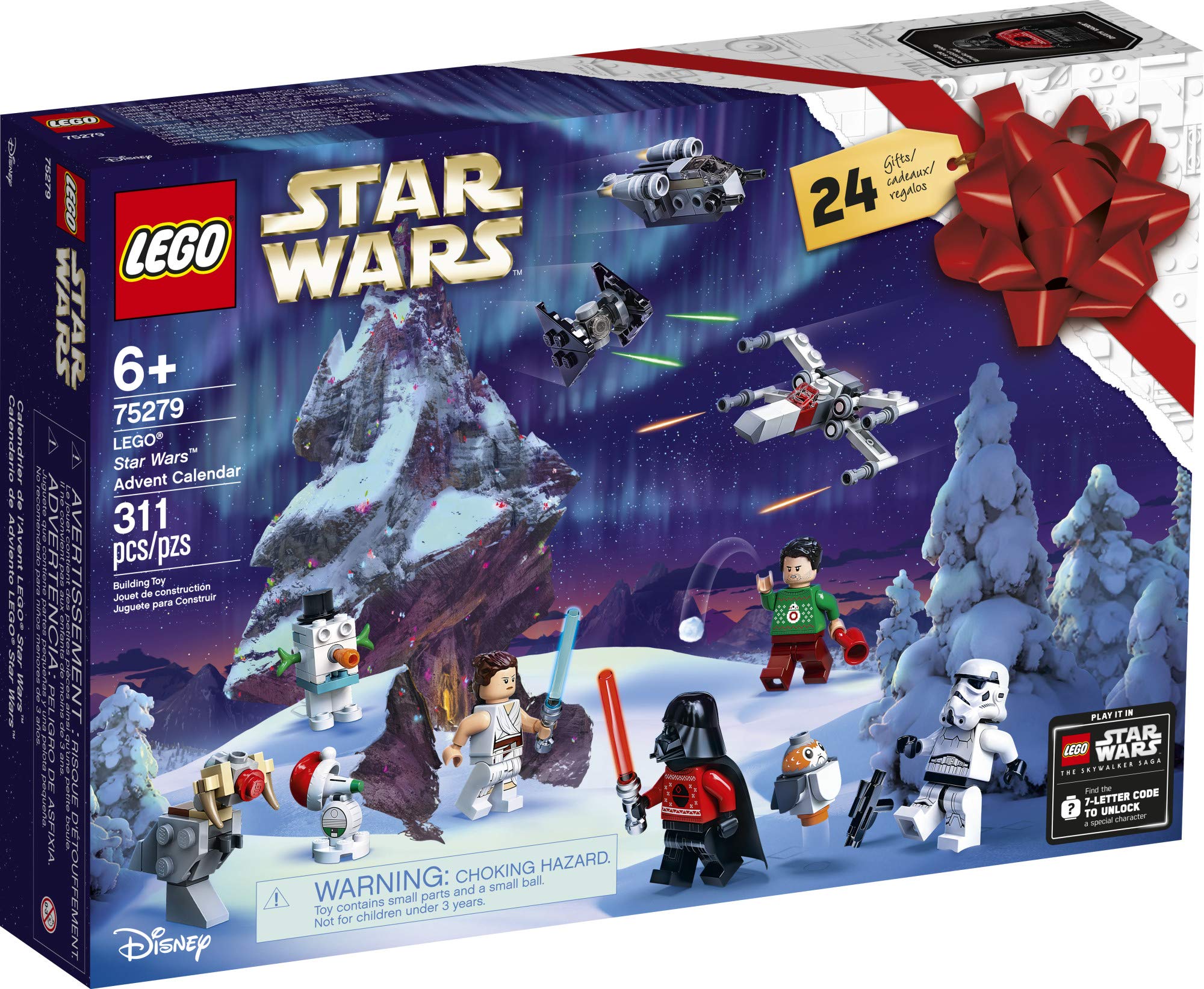 LEGO Star Wars 2020 Advent Calendar 75279 Building Kit for Kids, Fun Calendar with Star Wars Buildable Toys Plus Code to Unlock Character in Star Wars: The Skywalker Saga Game (311 Pieces)