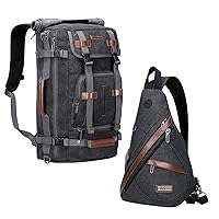 WITZMAN Canvas Backpack Travel Backpack Large Laptop Bags Convertible Shoulder Sling Bag Convertible Sling Backpack CrossbodyChest Bag