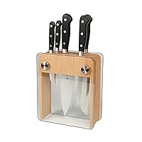 Mercer Culinary - M23505 Renaissance Forged Knife Block Set, 6-Piece, Wood Block with Tempered Glass