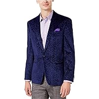 Ben Sherman Men's Two Button Slim Fit Paisley Sportcoat, Dark Blue, 44 Regular
