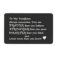 Love To MY Daughter Engraved Metal Wallet Gift Note Card Mini Note - Gift for Her