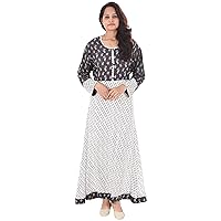 Indian 100% Cotton Multi Color Dress Animal Print Women Fashion Long Plus Size