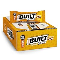 BUILT Protein Bars, S'mores Chunk Puff, 12 bars, Protein Snacks, 15g of Protein, Collagen, Chocolate Protein Bar with only 160 calories & 8g sugar, Not Gluten Free, Great Protein Snack