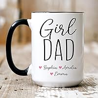 Custom Girl Dad Gift, Personalized Girl Dad Coffee Mug, Girl Daddy, Dad Of Girls, Stepdad Gift, Fathers Day Gift, New Dad Gift, Gift Mug For Girl Dad, Girl Dad Name Mug, Mug From Kids Daughter