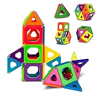 Discovery 24-Piece 3D Magnetic Tile Set in 6 Colors, Construction Building Block Creativity Kit, Educational Learning STEM Toy, Safe Non-Toxic Engineering Development Preschool Activity, Kids Age 4+