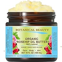 Organic ROSEHIP OIL BUTTER Pure Natural Virgin Unrefined RAW 16 Fl. Oz.- 480 ml for FACE, SKIN, BODY, DAMAGED HAIR, NAILS