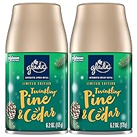 Glade Automatic Spray Refill, Air Freshener for Home and Bathroom, Twinkling Pine & Cedar, 6.2 Oz, 2 Count
