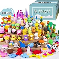 110PCS Mini Animal Erasers Fun Erasers Pets for Kids Classroom Rewards 3D Animal Erasers for Kids Cute Puzzle Erasers Game Prizes Students Easter Egg Fillers