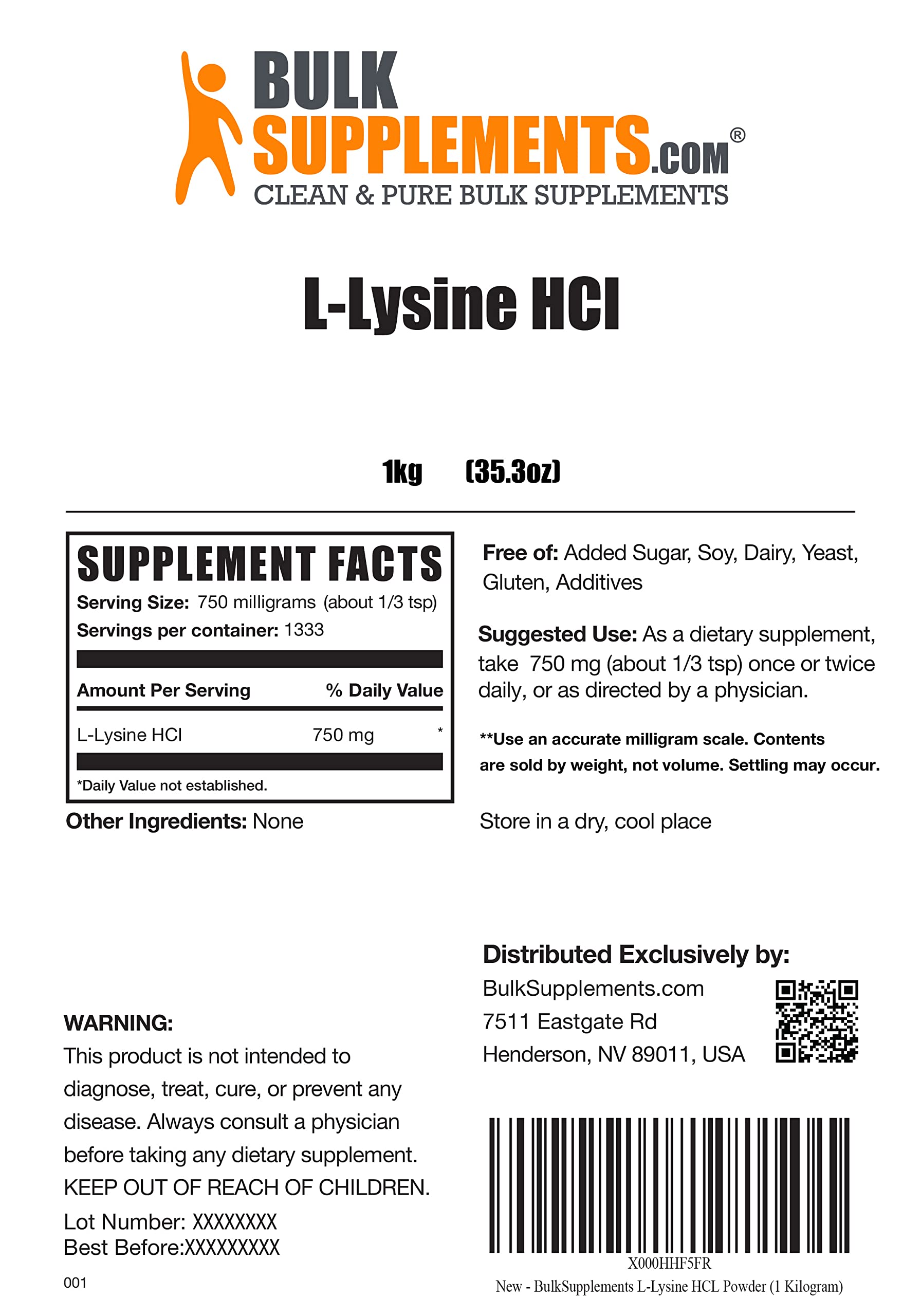 BULKSUPPLEMENTS.COM Glycine Powder 1KG, with NAC Powder (N-Acetyl L-Cysteine) 100G, Creatine Monohydrate Powder (Micronized Creatine) 500G & L-Lysine Powder (L-Lysine HCl) 1KG Bundle