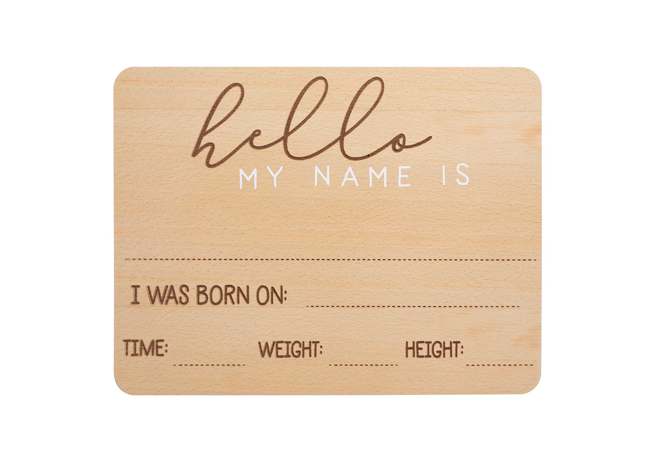 Pearhead Baby Welcome Sign, Gender-Neutral Hello Baby Arrival Photo Prop, Hospital Birth Announcement, Newborn Birth Stats Board Photo Prop, 8.25