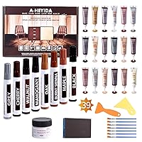 Wood Floor Scratch Repair - Set of 39 - Hardwood Floor Repair Kit Wood Filler Putty, Wood Markers Furniture Repair Kit Touch Up Pens for Scratch Stain Hole, Restore Laminate Vinyl Veneer Cabinet