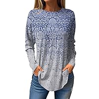 Athletic Summers Plus Size Tops Lady Lounge Long Sleeve V Neck Smocked T Shirts Women's Regular Fit Breathable