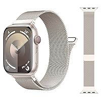 ORRLBB Apple Watch Band, Apple Watch Band Compatible 49mm 45mm 44mm 42mm 41mm 40mm 38mm Stainless Steel Adjustable Band Length Adjustable Magnet Clasp Mesh Breathable for iWatch Series 9 8 7 6 5 4 3