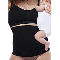 Ingrid & Isabel Basics Afterband, Postpartum Belly Support Band For Compression & Recovery, Black (L/XL)