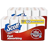 Scott Paper Towels, Choose-A-Sheet, 30 Double Rolls (2 Packs of 15) = 60 Regular Rolls (100 Sheets Per Roll)