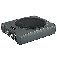 PyleUsa 10-Inch Low-Profile Amplified Subwoofer System- 900 W Compact Enclosed Underseat Car Audio Subwoofer w Built in Amp