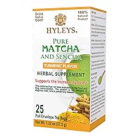 Hyleys Matcha Tea Bags with Turmeric - 300 Tea Bags (12 Pack) - Japanese Pure Matcha Wellness Green Tea