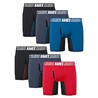 Hanes Moves Long Leg Underwear, Anti-Chafe Boxer Briefs for Boys, Assorted, 6-Pack