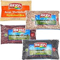 Iberia Long Grain Parboiled Rice, 5 lb. + Iberia Black Beans, 4 lb. + Iberia Pinto Beans 4 lb. + Ibeia Small Red Beans 4 lb.