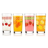 Libbey Vintage Juice Glasses, 11-ounce, Assorted, Set of 4