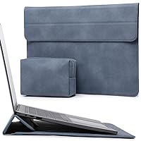 15-16 Inch Laptop Sleeve with Stand Feature Compatible with MacBook Pro 16 M3/M2/M1 Pro/Max A2991 A2780 A2485 A2141 2024-2019, MacBook Pro 15 2012-2015, XPS 15, Case with Pouch, Haze Blue