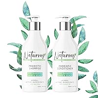 Hydrating Shampoo and Conditioner Set for Damaged Dry Hair with Coconut Oil & Aloe Vera for Hair Growth - Probiotic Formula with Active Herbal Ingredients that Nourishes Scalp - 17 fl oz.