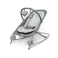 Summer Infant 2-in-1 Bouncer & Rocker Duo (Heather Gray) Convenient and Portable Rocker and Bouncer for Babies Includes Soft Toys and Soothing Vibrations