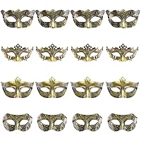 16 Pieces Masquerade Masks Vintage Antique Masks Venetian Masks Carnivals Masks for Masquerade Party