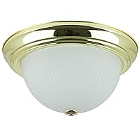 Sunlite DBS13/FR/GU24/2-18/ES 13-Inch Energy Saving Dome Ceiling Fixture, Polished Brass Finish with Frosted Glass