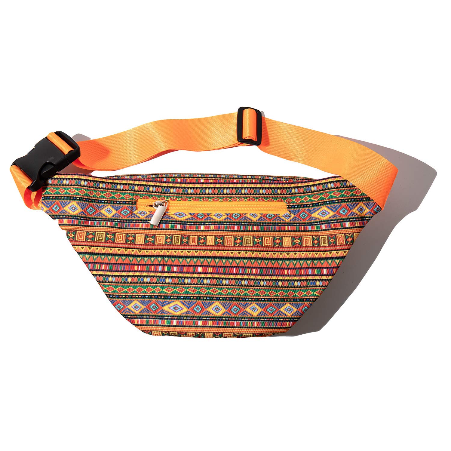 PattyCandy Brown Africa Zoo Animals Print Fanny Pack Hiking Waist Bag