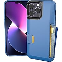 Smartish® iPhone 14 Pro Max Wallet Case - Wallet Slayer Vol. 1 [Slim + Protective] Credit Card Holder - Drop Tested Hidden Card Slot Cover Compatible with Apple iPhone 14 Pro Max - Blues on The Green