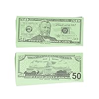 LEARNING ADVANTAGE-7503 Fifty Dollar Play Bills - Set of 50 $50 Paper Bills - Designed and Sized Like Real US Currency - Teach Currency, Counting and Math with Play Money