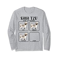 Funny cute kawaii shih tzu dog training guide shih tzu mom Long Sleeve T-Shirt