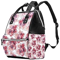 Jasmine Flower Diaper Bag Backpack Baby Nappy Changing Bags Multi Function Large Capacity Travel Bag