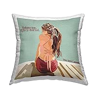Stupell Industries Style is Eternal Glam Fashion Quote Woman Outdoor Printed Pillow, 18 x 18, Green
