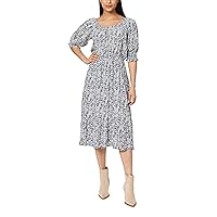 Angels Forever Young Women's Nora Rayon Puff Sleeve Midi Dress