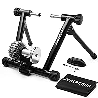 Alpcour Fluid Bike Trainer Stand for Indoor Riding – Portable Foldable Stainless Steel Trainer, Noise Reduction, Progressive Resistance, Dual-Lock System – Road & Mountain Bikes' Stationary Exercise