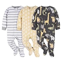 Gerber Unisex Baby Flame Resistant Fleece Footed Pajamas 3-Pack