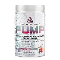Core Nutritionals Pump Full-Spectrum Non-Stimulant Pre-Workout, with N03T Nitrate, Peak02, Alpha GPC, for Maximum Pump, Strength, and Performance 20 Servings (Watermelon Lemonade)