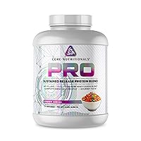 Core Nutritionals Pro Sustained Release Protein Blend, Digestive Enzyme Blend, 25G Protein, 2G Carb, 71 Servings (Fruity Cereal)