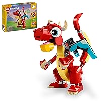 LEGO 31145 Creator 3-in-1 Roter Drache, Phönix oder Spielzeugfisch