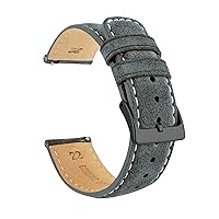 BARTON Suede Leather Watch Bands - Quick Release - Choose Strap Color & Size - 18mm, 19mm, 20mm, 21mm, 22mm, 23mm & 24mm Watch Straps