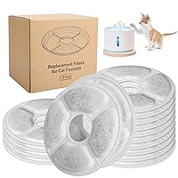 Cat Drinking Fountain Filter for 81oz/2.4L Automatic Pet Fountain Waterfall, Triple Filtration System, Coconut Activated Carbon Ion Exchange Resin Filter, Pack of 16