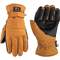 Men's Insulated Duck Fabric Winter Gloves, Extra Large (Wells Lamont 1075), Brown